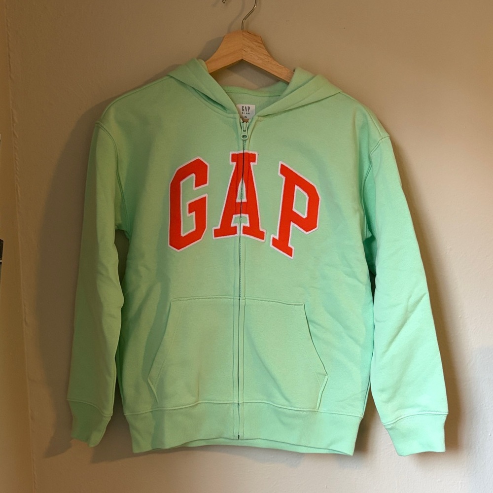 NWT GAP Kids Light Green Zip-Up Hoodie